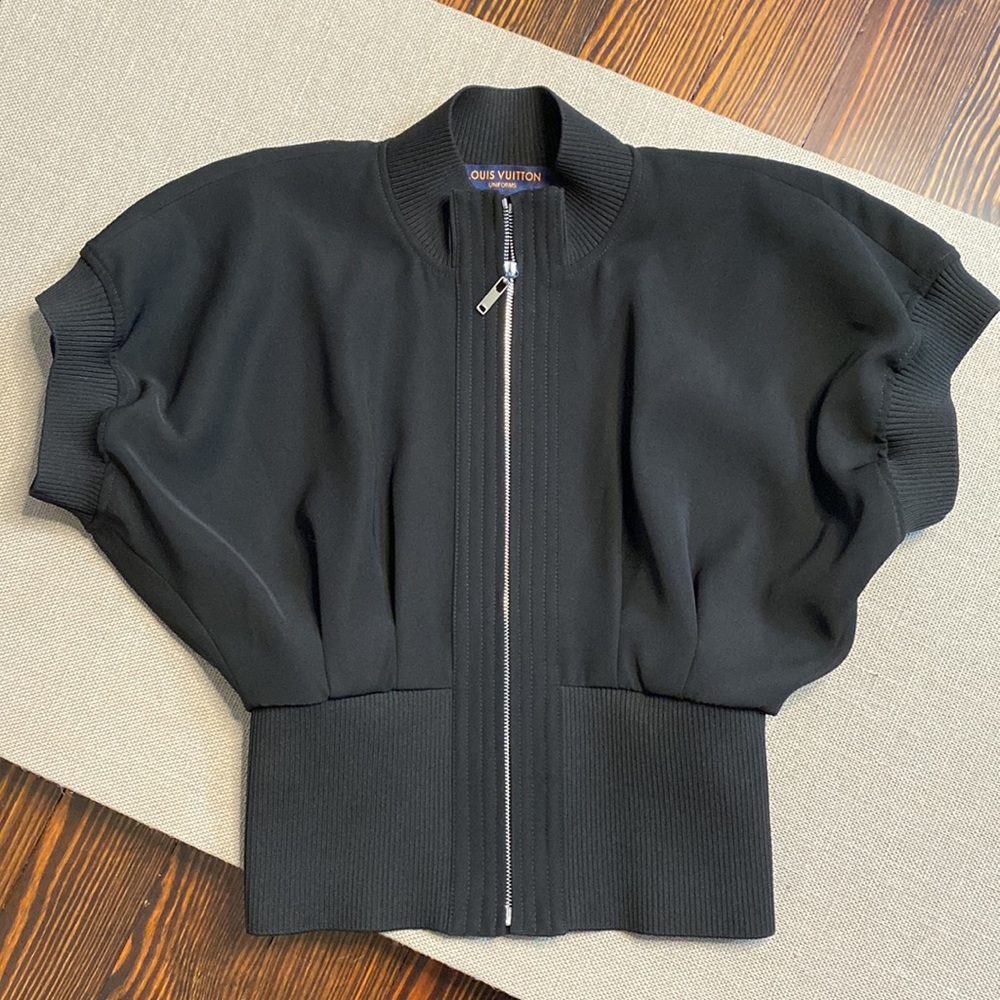 Louis Vuitton Uniforms - black zip front blouson sleeveless jacket
